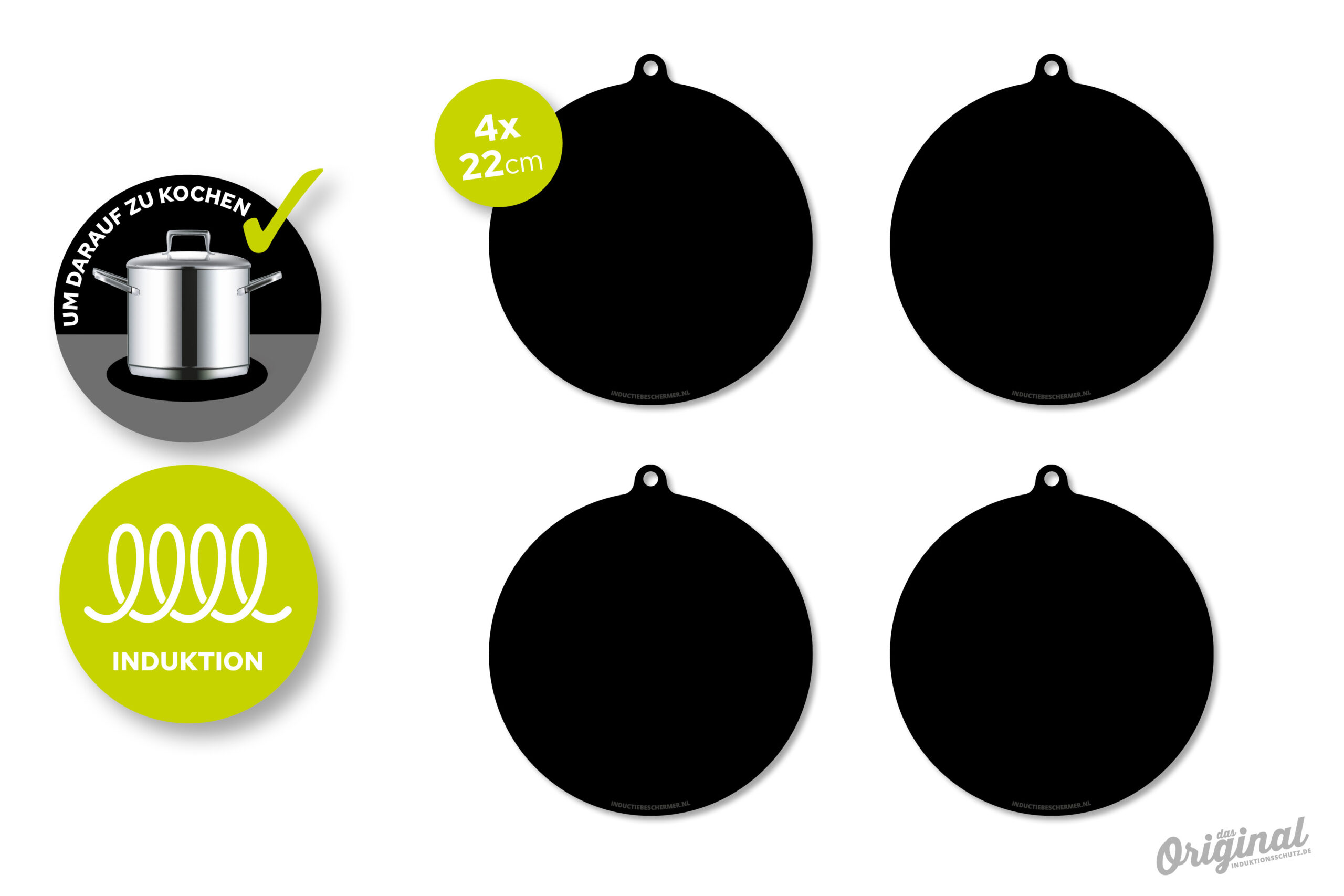 83x51,5cm - Schwarzer Induktionsschutz + 4 Runde Kochmatten – Bild 4