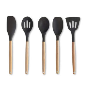 Spatelset – schwarzes Silikon – 5-teilig